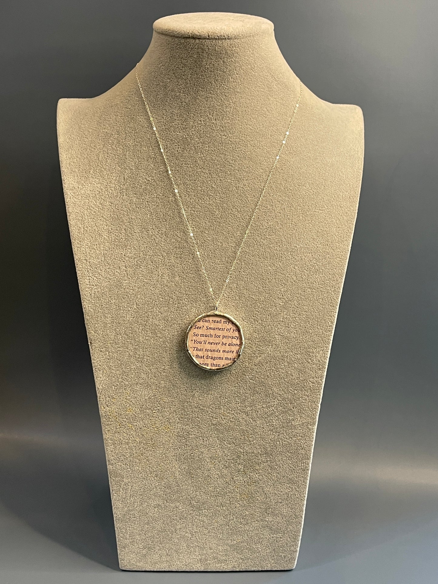 Stained Glass Literary Necklace: Fourth Wing, Pink, Rider