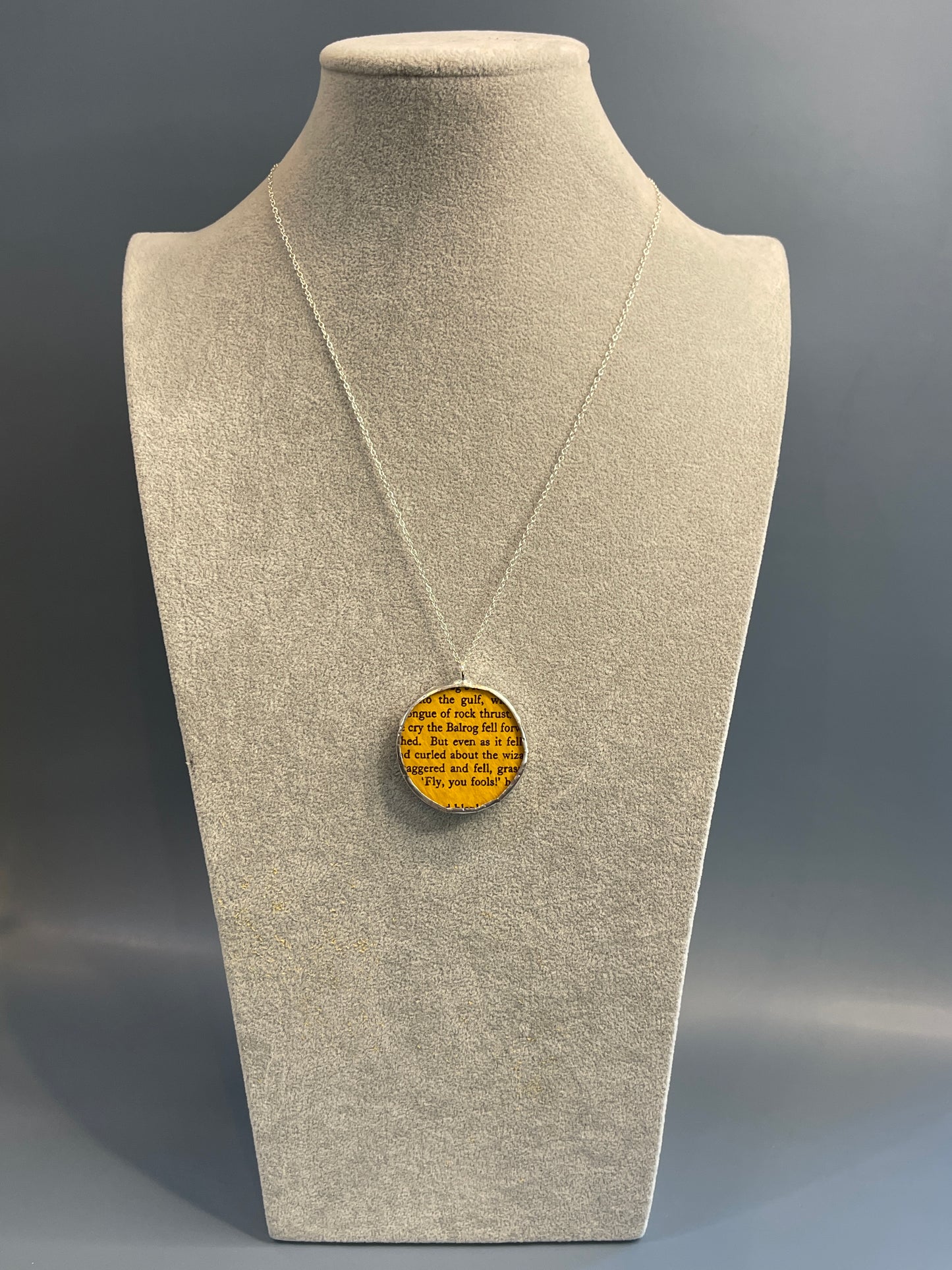 Stained Glass Literary Necklace: Fellowship of the Ring, Yellow