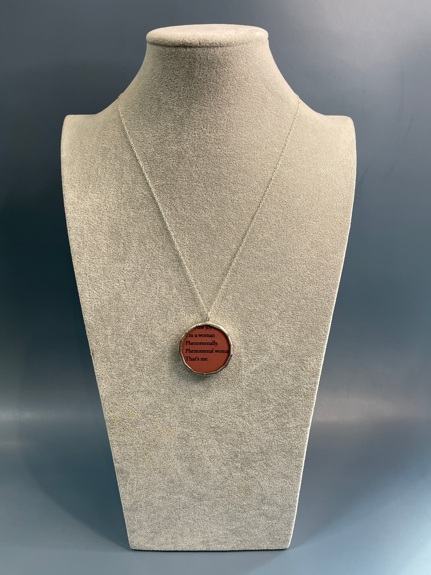 Stained Glass, Literary Necklace: Phenomenal Woman