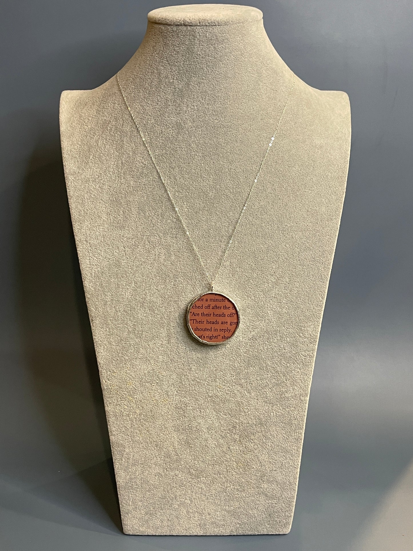 Stained Glass, Literary Necklace: Alice in Wonderland; Queen of Heart