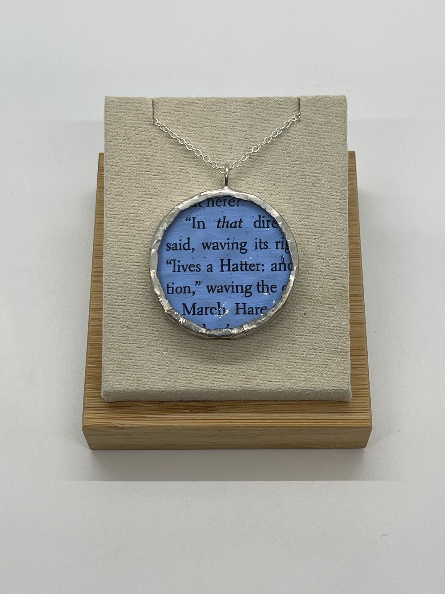 Stained Glass, Literary Necklace: Alice in Wonderland; Mad Hatter