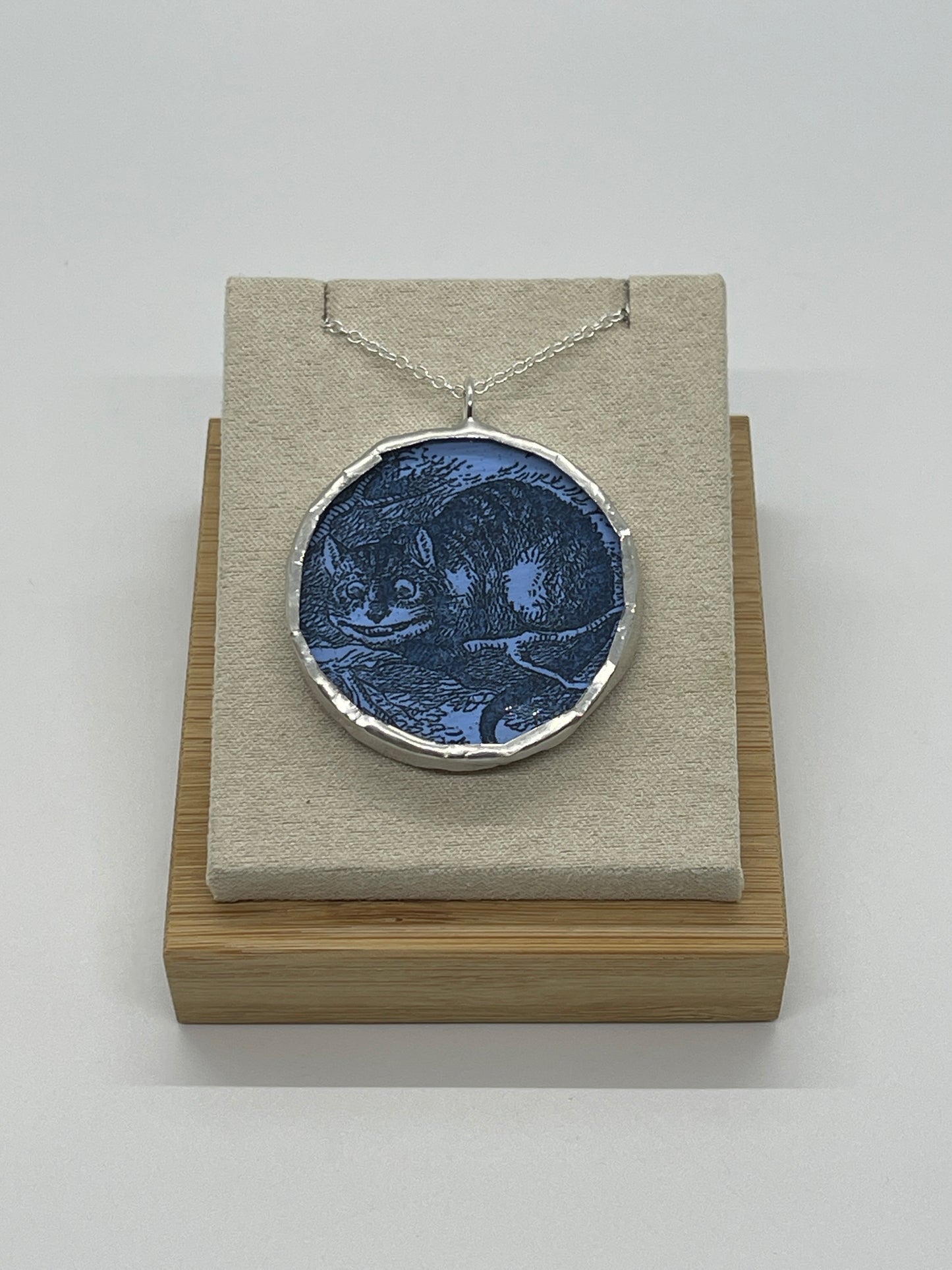 Stained Glass, Literary Necklace: Cheshire Cat