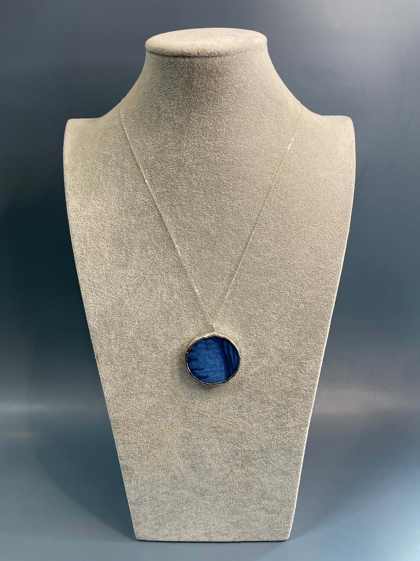 Stained Glass, Literary Necklace: Blue “Always” Harry Potter