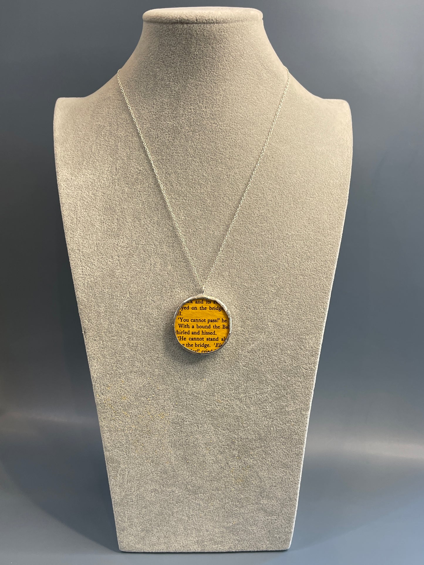 Stained Glass Literary Necklace: Fellowship of the Ring, Yellow