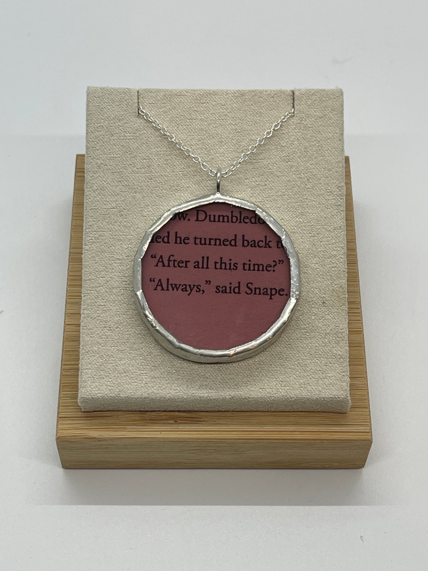 Stained Glass, Literary Necklace: Always; The Deathly Hallows