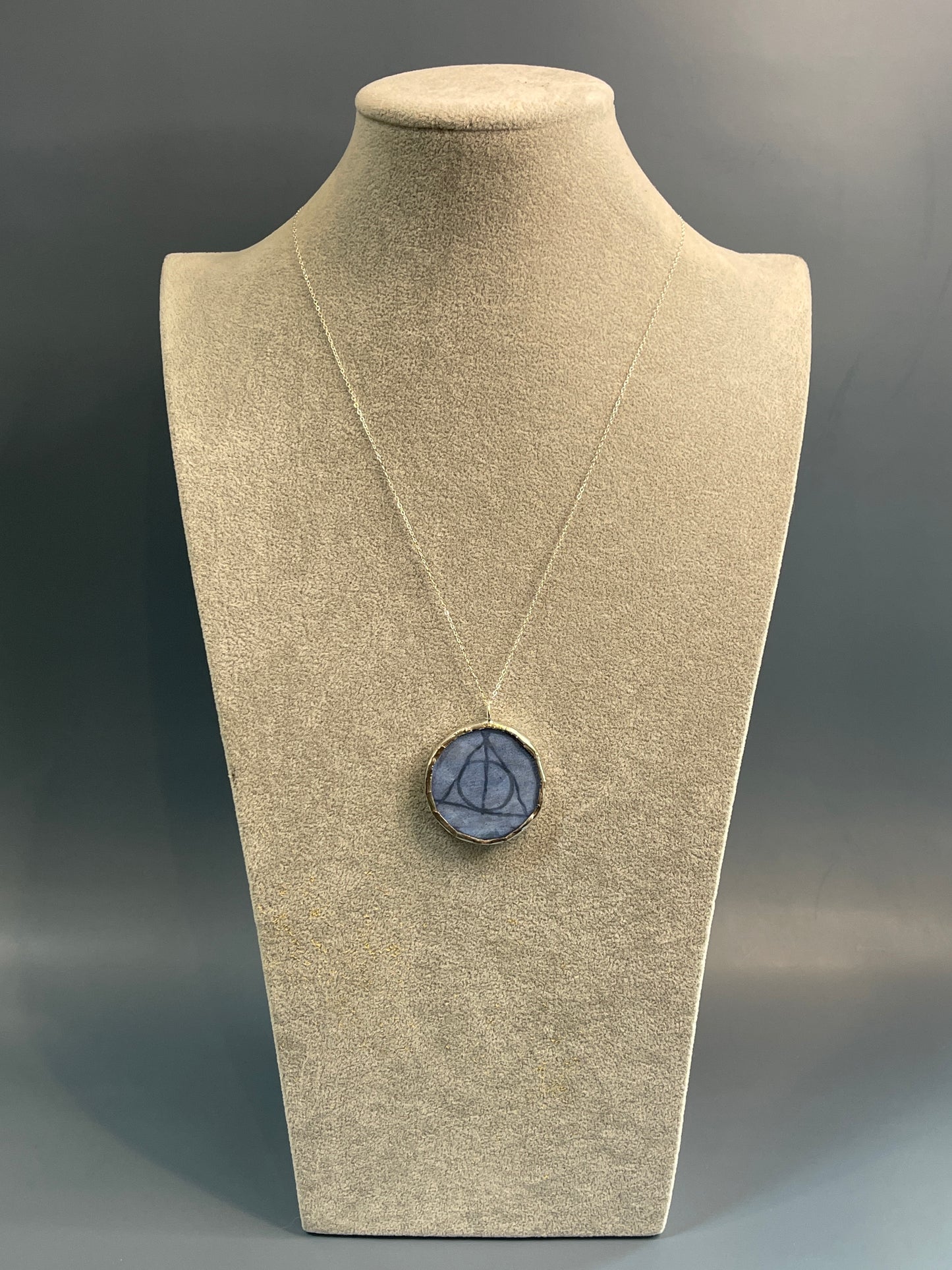 Stained Glass, Literary Necklace: The Deathly Hallows