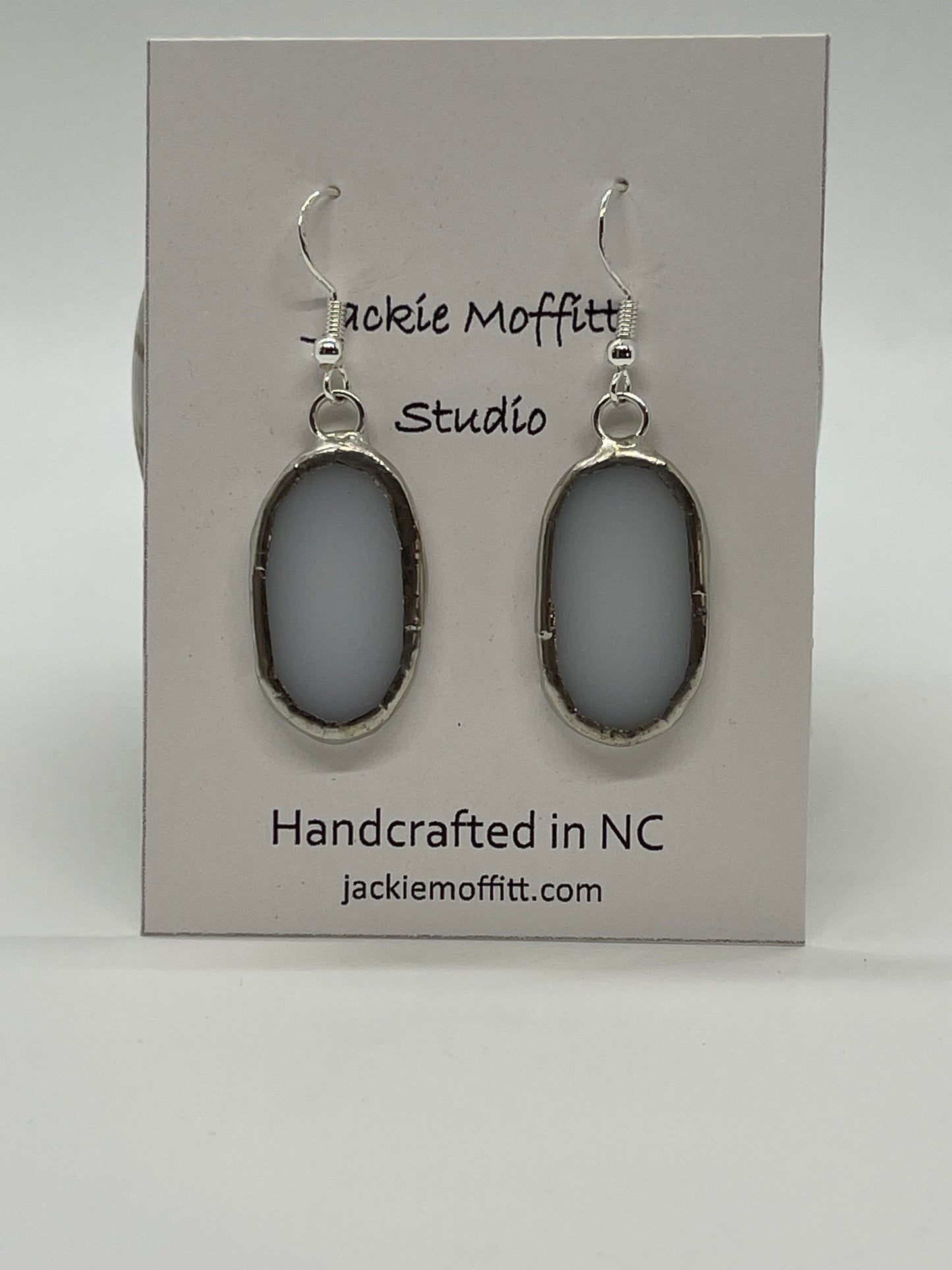 Stained Glass Earrings: Opaque White