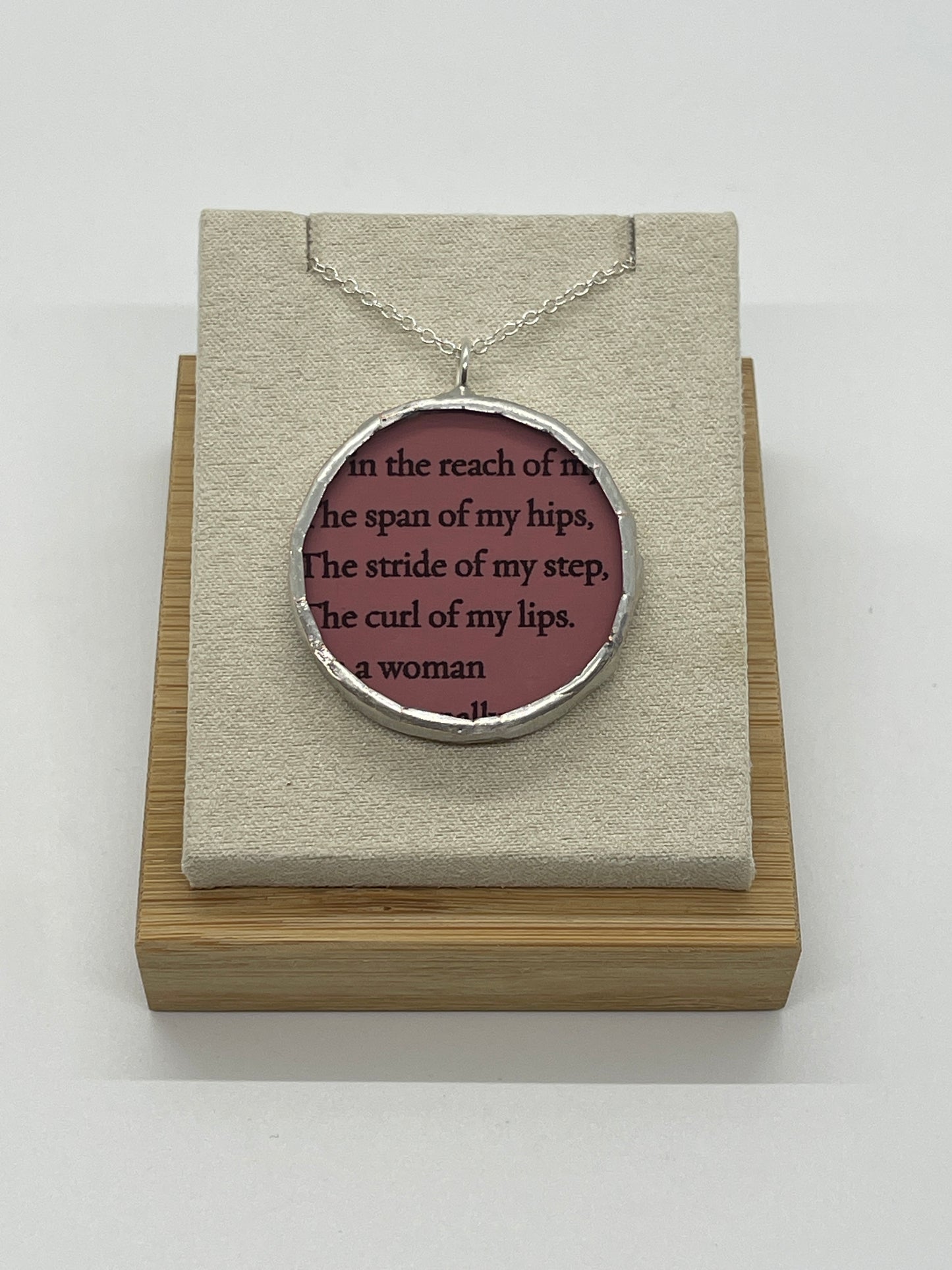 Stained Glass, Literary Necklace: Phenomenal Woman