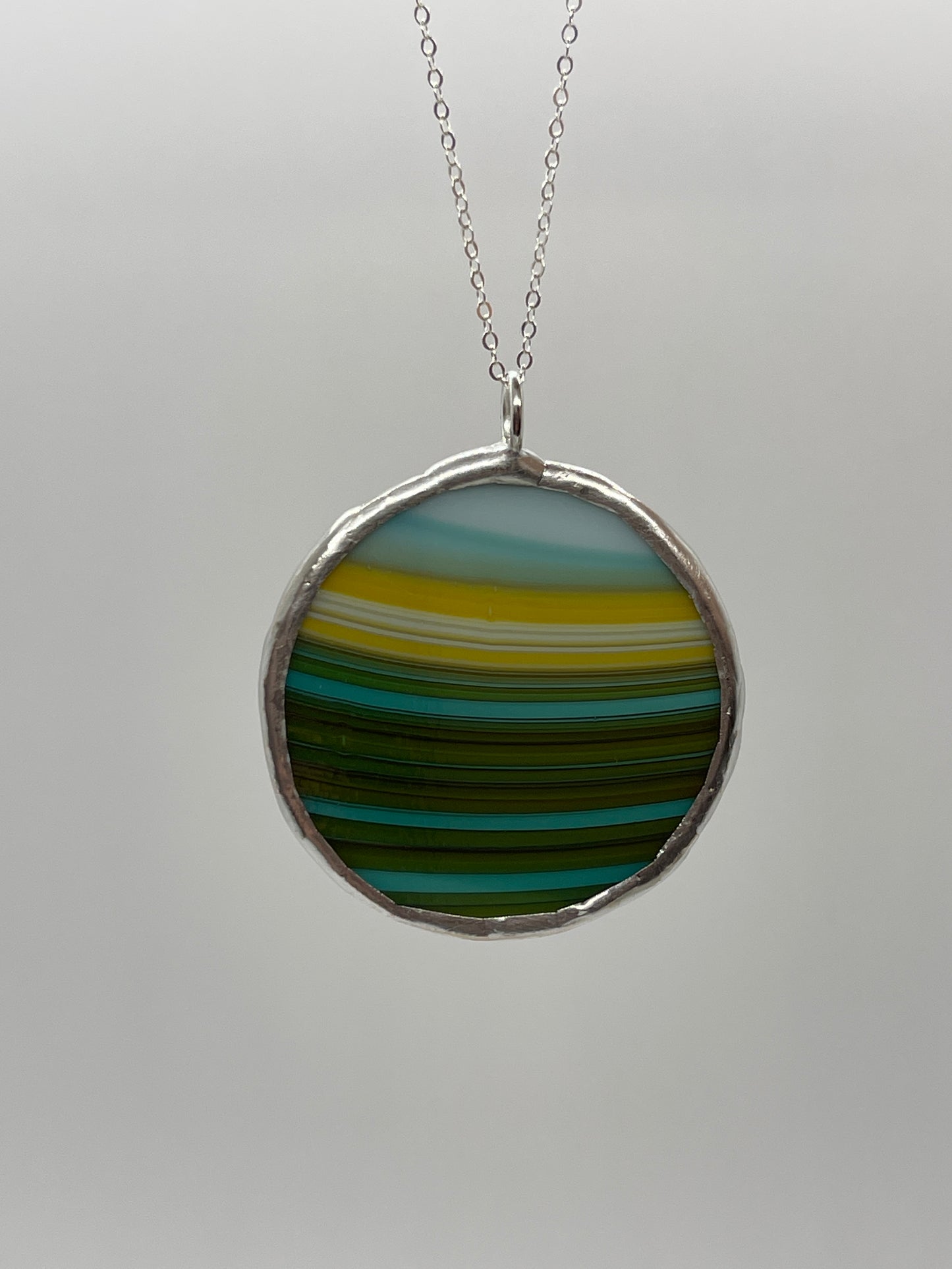 Large Stained Glass Necklace: Opaque Stripes