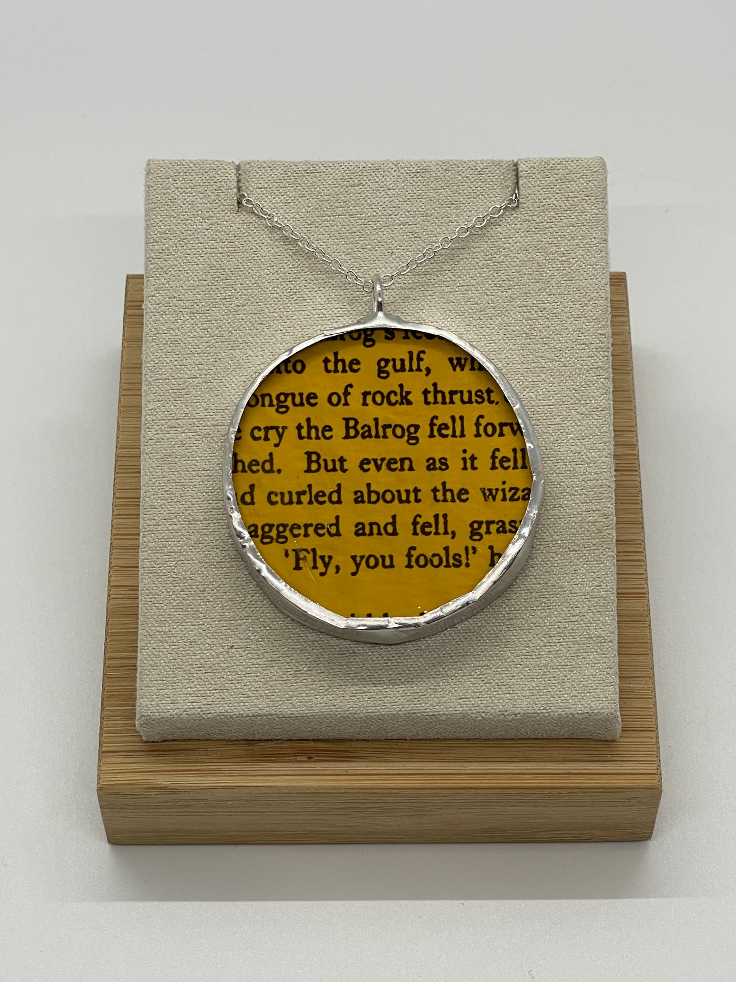 Stained Glass Literary Necklace: Fellowship of the Ring, Yellow