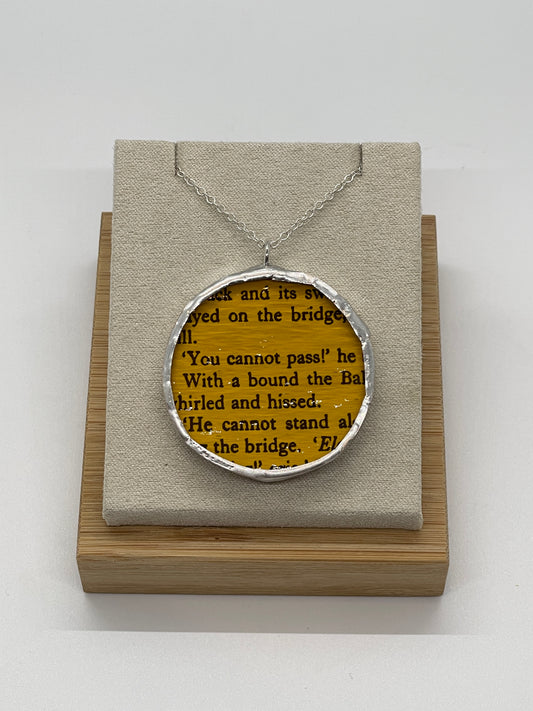 Stained Glass Literary Necklace: Fellowship of the Ring, Yellow