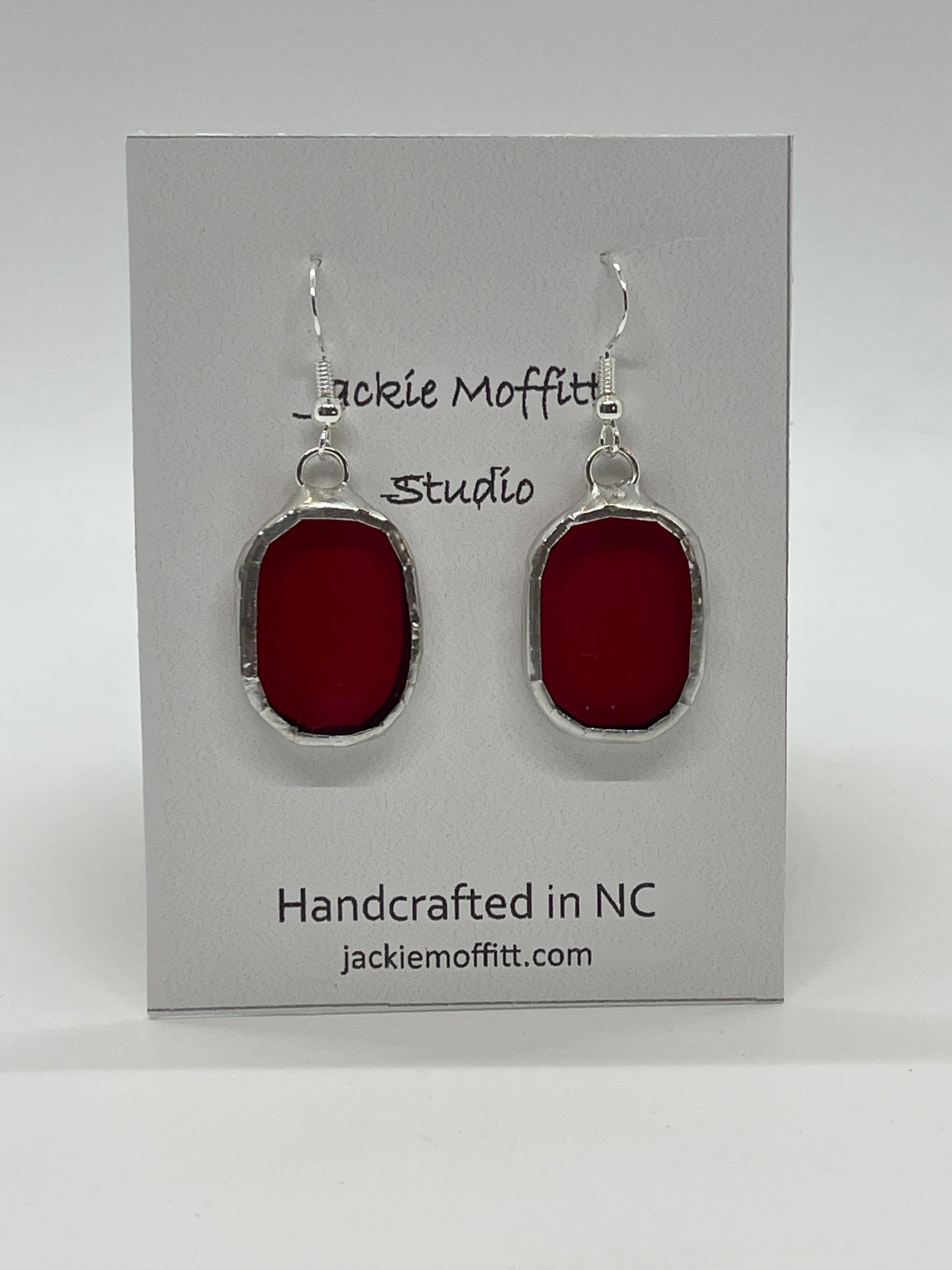 Stained Glass Earrings: Iridescent Red