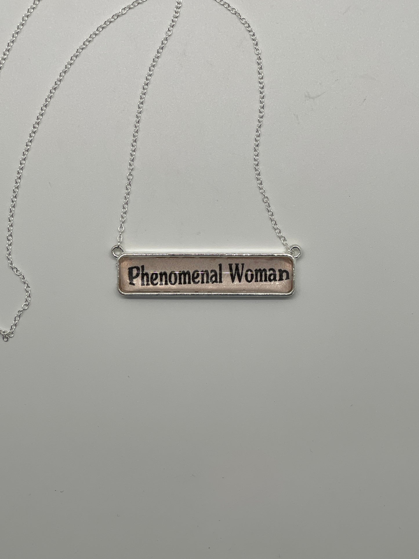 Literary Necklace: Phenomenal Woman large font